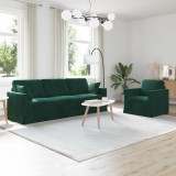vidaXL Canapea 2 pcs Verde &icirc;nchis 228 x 78 x 80 cm Catifea 3407627
