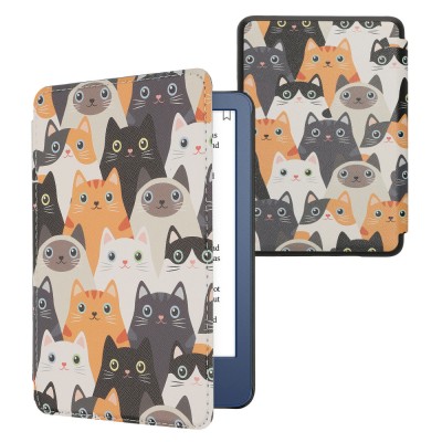 Husa kwmobile pentru Amazon Kindle (2022), Piele ecologica, Multicolor, 59989.12 foto