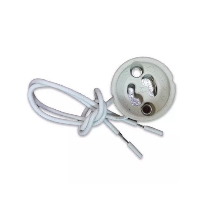 Soclu ceramic GU10, cu fir 15cm, V-Tac, SKU-3423