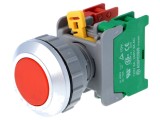 Comutator Apasare AUSPICIOUS 30mm IP65 NC+NO Rosu Plat XB30 Montaj Panou