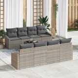 vidaXL Set de canapele pentru grădină 7 pcs Gri deschis și gri &icirc;nchis