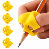 Set 5 Manere pentru Corectarea Scrisului, Suport Ergonomic pentru Creion si Pix, Silicon, Galben, pentru Prescolari si Copii