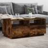 VidaXL Măsuță de cafea cu lumini LED, stejar fumuriu, 90x49x40 cm 839837