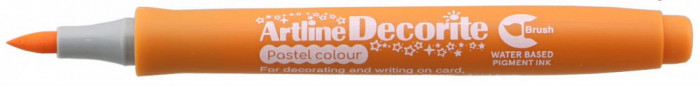 Marker Artline Decorite, Varf Flexibil (tip Pensula) - Portocaliu Pastel