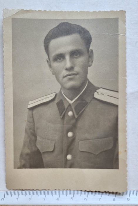 Fotografie militar rom&acirc;n &ndash; Școala Tehnică Aviație R.P.R. &ndash; ștampilă oficială 1950