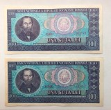 BANCNOTE UNA SUTA LEI 100 LEI 1966 UNC ROMANIA COMUNISM SOCIALISM