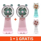 Mini ventilator F09 cu suport telefon, 500mAh, USB, 1+1 gratis