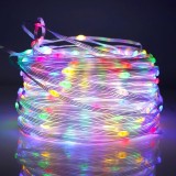 Instalatie brad de craciun liniara, 8 jocuri de lumini, conectare la retea,20 m, 220v, 200 micro led-uri, 3 fire cupru, multicolor, Oem