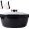 Oala cu aromatizator pentru gatit 13l, capac de sticla, manusi incluse 37x15 cm - Negru