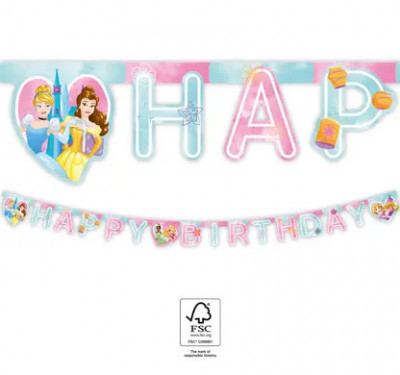 Banner litere Happy Birthday Disney Princess 200 cm foto