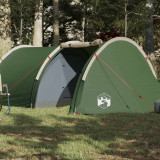 VidaXL Cort de camping tunel pentru 4 persoane, verde, impermeabil