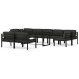 Cumpara ieftin Set mobilier relaxare gradina 10 piese perne aluminiu antracit