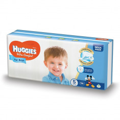 Scutece Huggies Ultra Confort Mega, Numarul 5, pentru baieti, 56 bucati, 12-22 Kg EVO foto