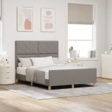 VidaXL Cadru de pat cu headboard Gri taupe 140 x 200 cm țesătură