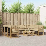 vidaXL Set de canapele de exterior cu pernă 10 pcs Alb și Bej 3389895