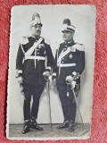 Fotografie tip carte postala, 2 generali, unul Generalul Balanescu, perioada celui de-al doilea razboi mondial