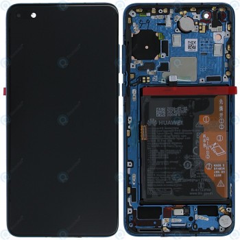 Huawei P40 (ANA-NX9 ANA-LX4) Capac frontal al modulului de afișare + LCD + digitizer + baterie albastru ad&amp;acirc;nc 02353MFU foto