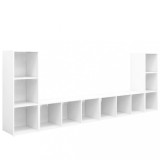 Dulapuri TV, 4 buc., alb, 107x35x37 cm, lemn prelucrat