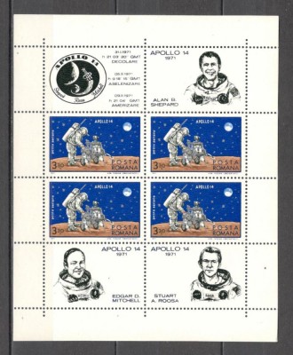 Romania.1971 Posta aeriana:Apollo 14-Bl. ZR.402 foto
