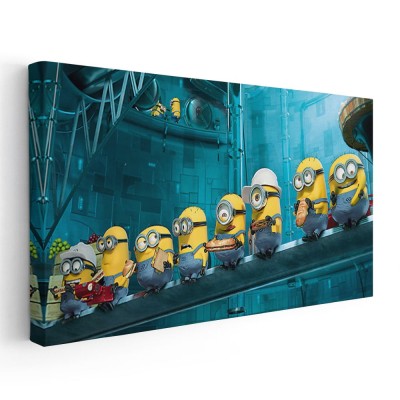 Tablou afis Minionii desene animate 2255 Tablou canvas pe panza CU RAMA 30x60 cm foto