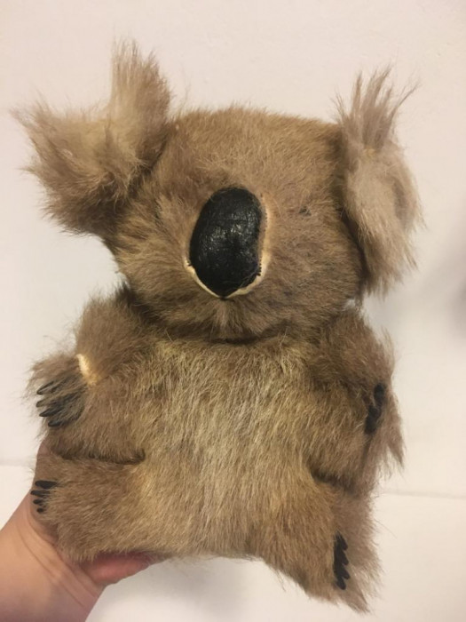 * Jucarie veche Koala, Vintage, blana naturala, 18cm
