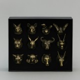 Set 12 pahare mici creaturi mistice bronz antichizat - Zodiac chinezesc
