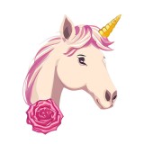 Cumpara ieftin Sticker decorativ, Unicorn, Roz, 77 cm, 10116ST, Oem