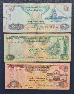 Emiratele Arabe Unite 20 10 5 dirhams 2001 2016 foto