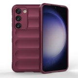 Husa pentru samsung galaxy s23 plus, antisoc, margini cu striatii, design minimalist, bordeaux