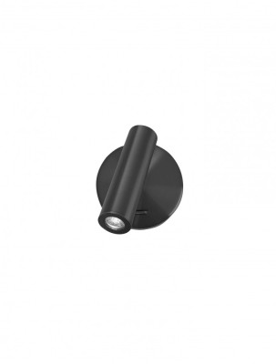Aplica spot LED reglabil crom/alb/negru Gelso, din metal, switch ON/OFF, 8140522 - Novaluce Negru foto