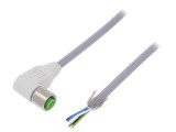 Cablu M12 in unghi MURR ELEKTRONIK 5 pini, 5m, PVC gri, IP68, 60V AC/DC