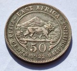 302. Moneda Africa de Est 50 cents 1922