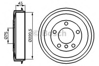 Tambur frana BMW Seria 3 Touring (E36) (1995 - 1999) BOSCH 0 986 477 043 foto
