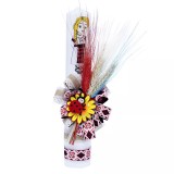 Cumpara ieftin Lumanare Traditionala de Botez cu Spice de Grau si Panglica cu Motive Traditionale - LB01