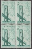 SUA 1964 - Pod, transport, bloc de 4 neuzat