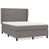 Cumpara ieftin Pat box spring cu saltea, gri inchis, 140x200 cm, textil