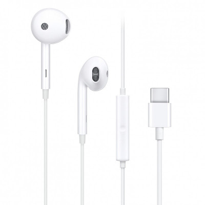 Handsfree Casti EarBuds Oppo MH135, Cu microfon, USB Type-C, Alb foto