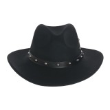 Palarie fedora neagra cu aplicatii metalice