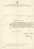 A4050N Act cu antet Comisiunea Monumentelor Istorice, 1932