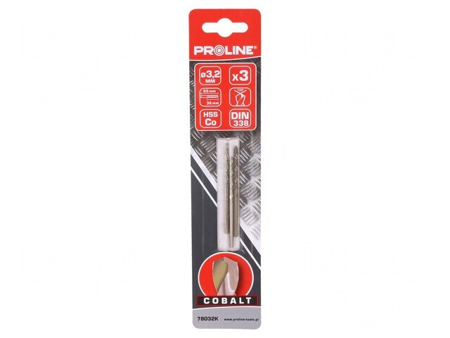 Burghiu Metal &Oslash; 3.2mm Oțel Rapid cu Cobalt HSS-Co 3buc.