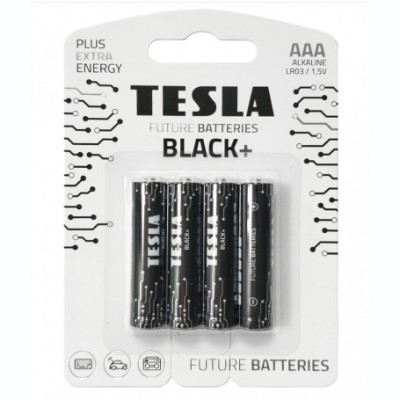 Set 4 baterii alkaline AAA LR03 TESLA BLACK 1.5V foto