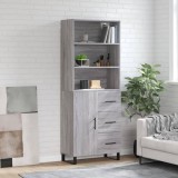 vidaXL Dulap &icirc;nalt, gri sonoma, 69,5x34x180 cm, lemn compozit