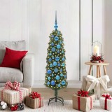 vidaXL Brad de Crăciun artificial Verde 120 cm PVC și oțel și plastic 3394928