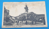 Carte Postala perioada interbelica Manastirea Varatic Biserica &amp; Atelier covoare, Circulata, Sinaia, Printata