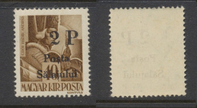 1945 ROMANIA Posta Salajului timbru local original 2P pe 10f MNH fara sarniera foto