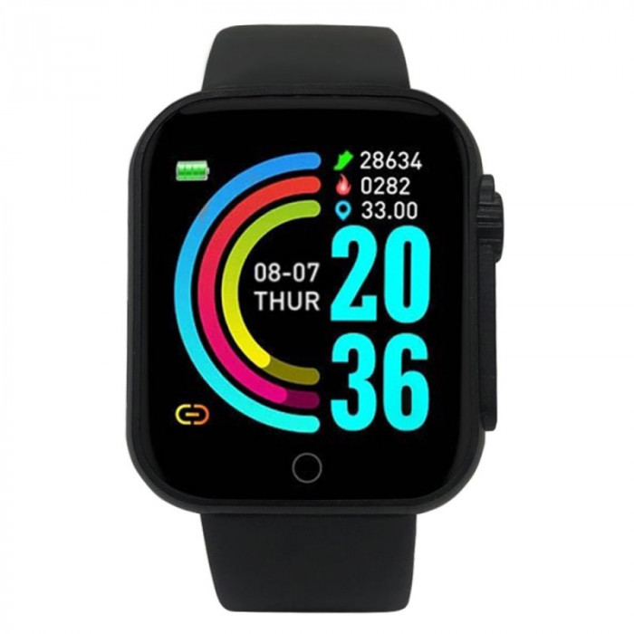 Ceas Smartwatch Techstar&reg; Y68 Ultra, Ecran 1.44 inch TFT, Bluetooth 4.0, Notificari Apeluri/Mesaje, Monitorizare Fitness, Ritm Cardiac si Tensiune Art