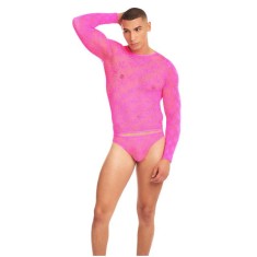 Set lenjerie erotica barbati Rainbow Party - Bubble Blaze, 2 piese, roz, S/M