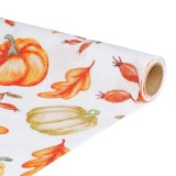 Traversa de masa decorativa &ndash; 180 x 28 cm &ndash; 70% poliester, 30% bumbac &ndash; model dovleac si frunze Best CarHome