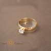 Inel logodna lat cu zirconia alb placat 18k - origine Brazilia