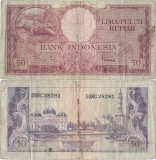 1957, 50 rupiah (P-50) - Indonezia